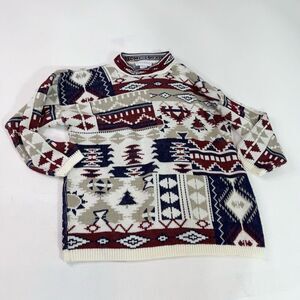 Vintage Jessica Roberts Sweater Womens Large Southwest Aztec Pattern Crewneck